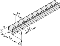 1.1.671.74 Roller Conveyor St D30-40, white